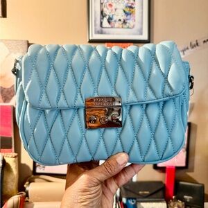 NWT Badgley Mischka Mini Quilted Messenger Bag